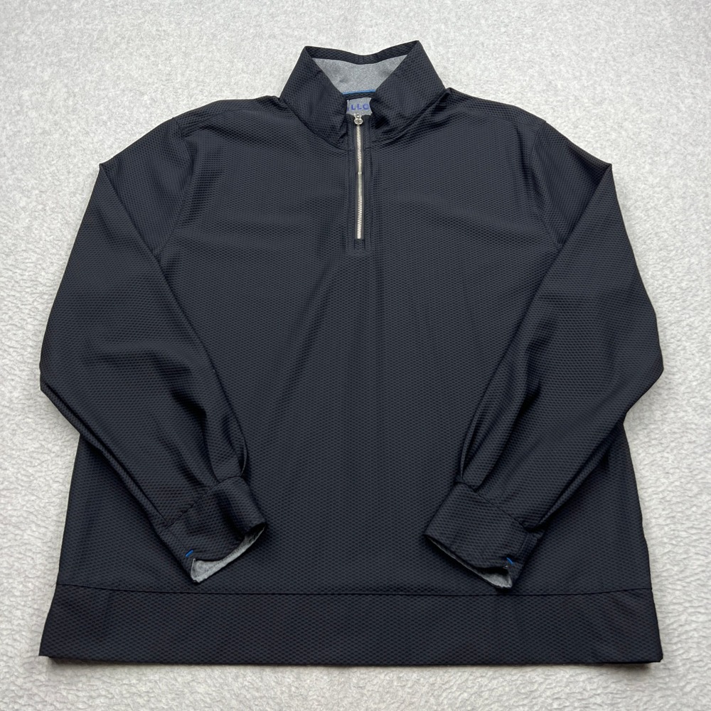 Twillory Quarter Zip Pullover Mens XL Black Mesh Performance Fabric Tailored Fit